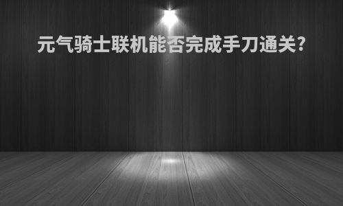 元气骑士联机能否完成手刀通关?