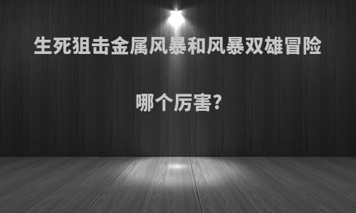 生死狙击金属风暴和风暴双雄冒险哪个厉害?