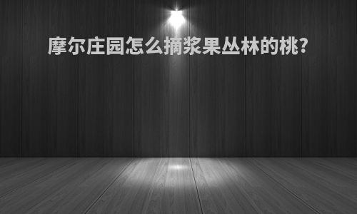 摩尔庄园怎么摘浆果丛林的桃?