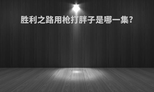 胜利之路用枪打胖子是哪一集?