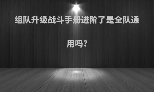 组队升级战斗手册进阶了是全队通用吗?