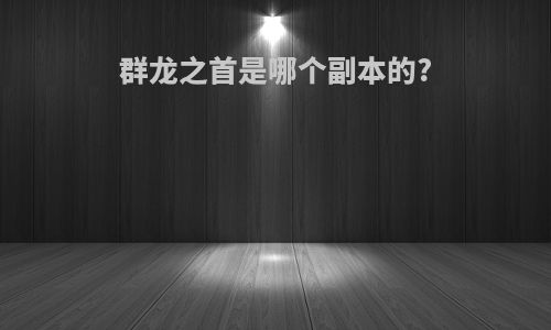 群龙之首是哪个副本的?