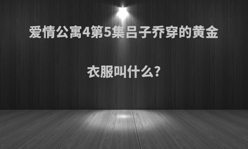 爱情公寓4第5集吕子乔穿的黄金衣服叫什么?