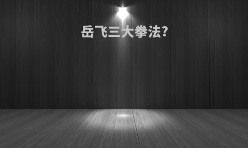 岳飞三大拳法?