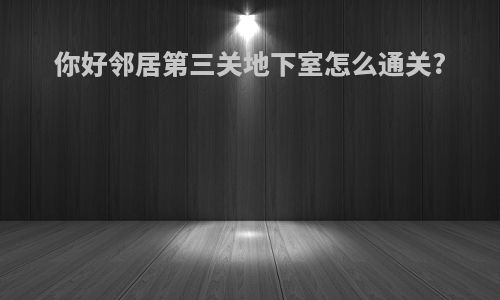 你好邻居第三关地下室怎么通关?