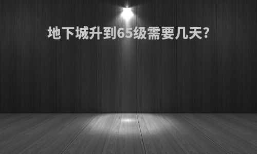 地下城升到65级需要几天?