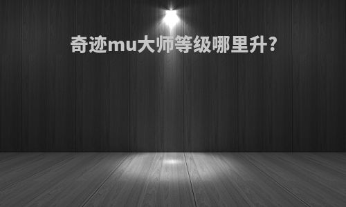 奇迹mu大师等级哪里升?