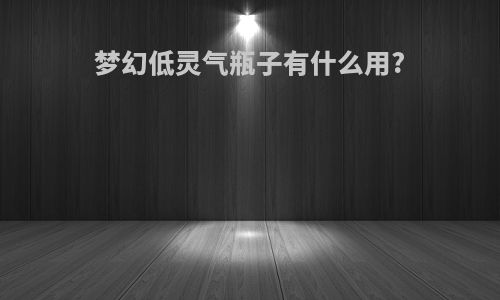 梦幻低灵气瓶子有什么用?