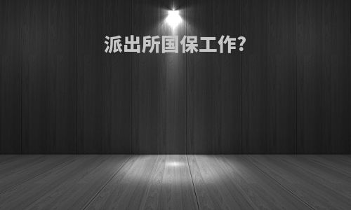 派出所国保工作?