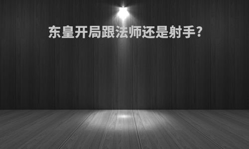 东皇开局跟法师还是射手?