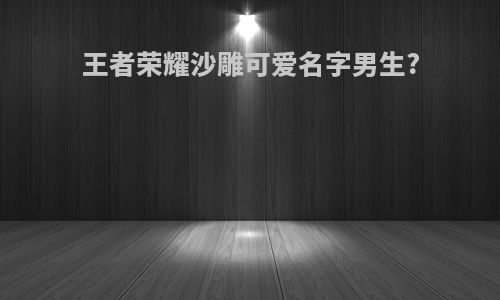 王者荣耀沙雕可爱名字男生?