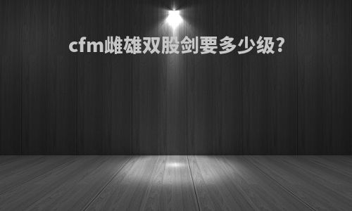 cfm雌雄双股剑要多少级?