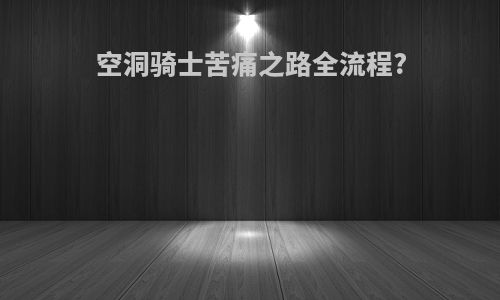 空洞骑士苦痛之路全流程?