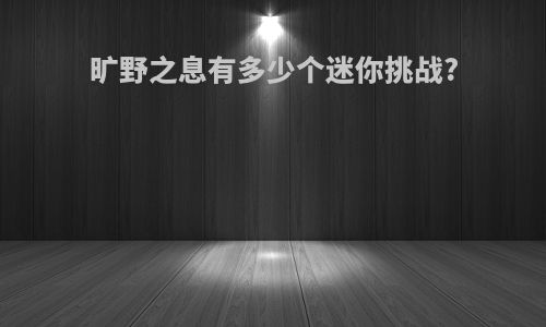 旷野之息有多少个迷你挑战?