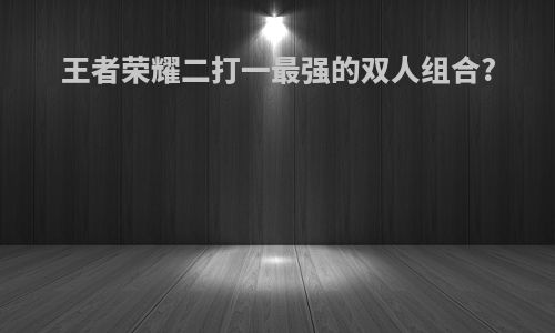 王者荣耀二打一最强的双人组合?