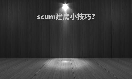 scum建房小技巧?