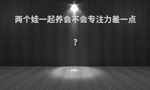 两个娃一起养会不会专注力差一点?