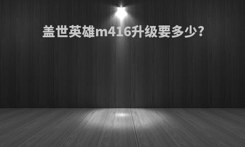 盖世英雄m416升级要多少?