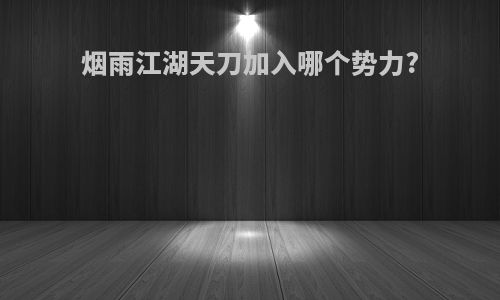 烟雨江湖天刀加入哪个势力?