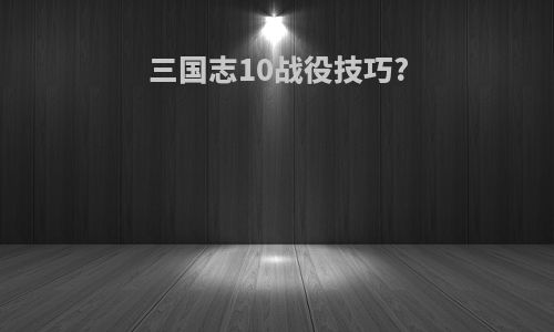 三国志10战役技巧?