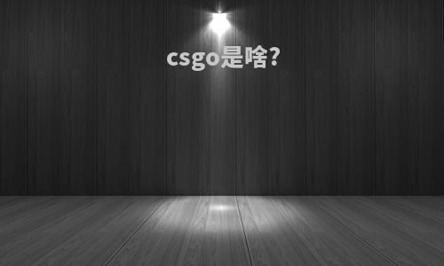 csgo是啥?