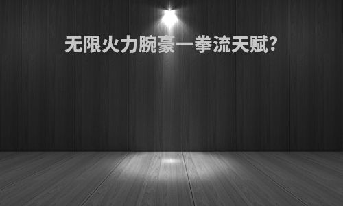 无限火力腕豪一拳流天赋?