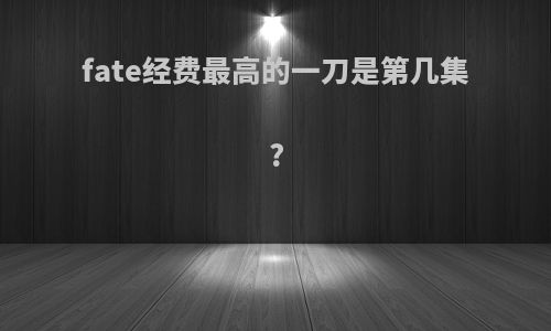 fate经费最高的一刀是第几集?