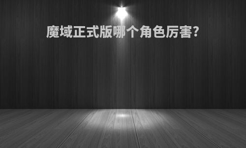 魔域正式版哪个角色厉害?