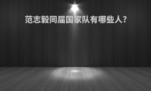 范志毅同届国家队有哪些人?