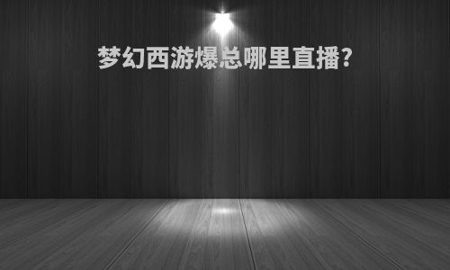 梦幻西游爆总哪里直播?