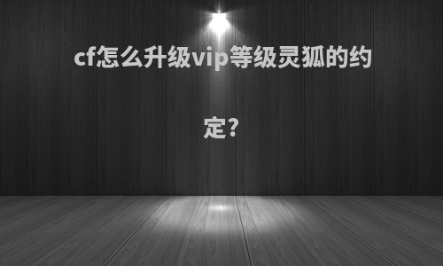 cf怎么升级vip等级灵狐的约定?