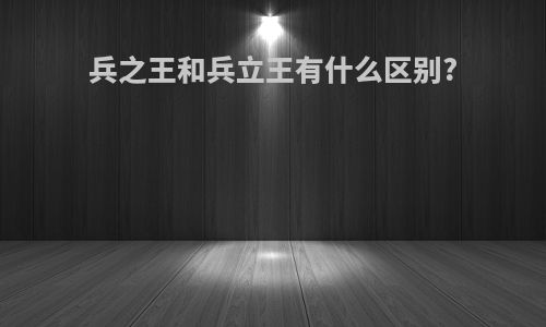 兵之王和兵立王有什么区别?