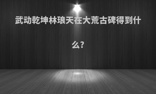 武动乾坤林琅天在大荒古碑得到什么?