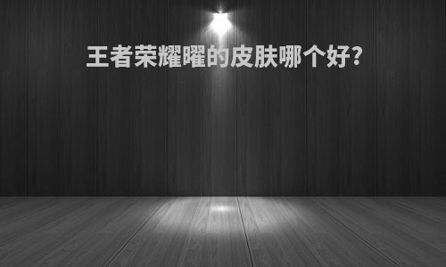 王者荣耀曜的皮肤哪个好?