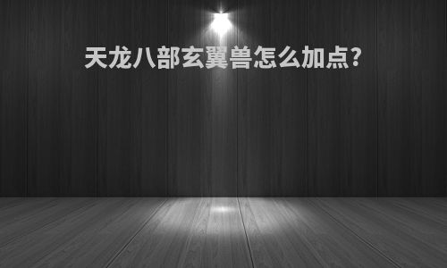 天龙八部玄翼兽怎么加点?