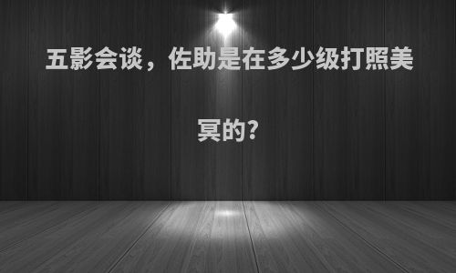 五影会谈，佐助是在多少级打照美冥的?