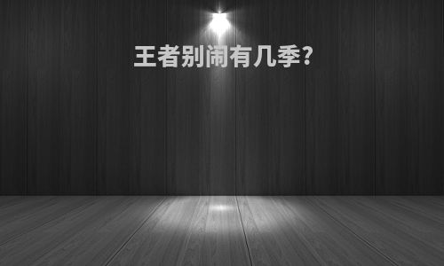 王者别闹有几季?