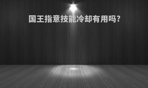 国王指意技能冷却有用吗?