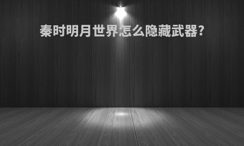 秦时明月世界怎么隐藏武器?