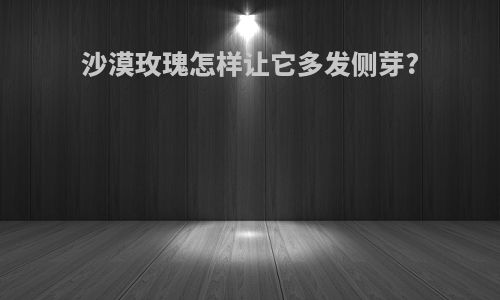 沙漠玫瑰怎样让它多发侧芽?