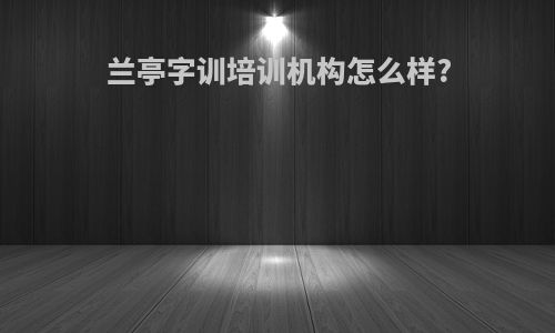 兰亭字训培训机构怎么样?