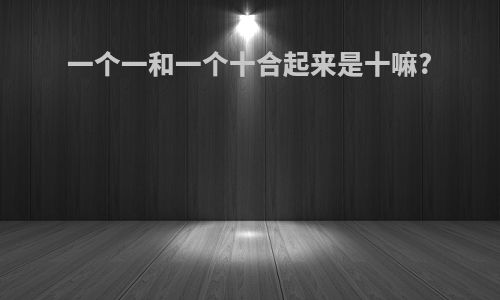 一个一和一个十合起来是十嘛?