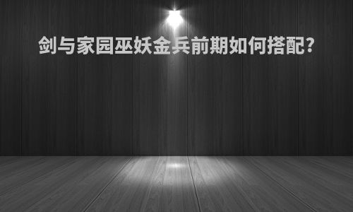 剑与家园巫妖金兵前期如何搭配?