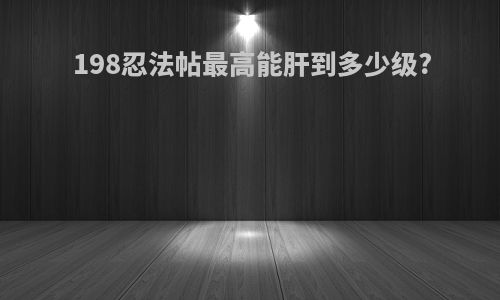 198忍法帖最高能肝到多少级?
