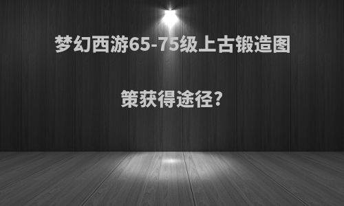 梦幻西游65-75级上古锻造图策获得途径?