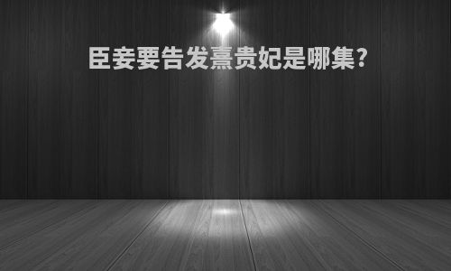 臣妾要告发熹贵妃是哪集?