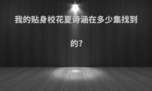 我的贴身校花夏诗涵在多少集找到的?