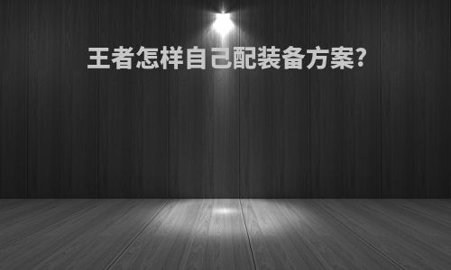 王者怎样自己配装备方案?