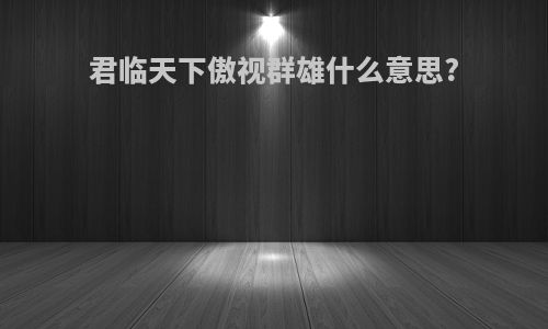 君临天下傲视群雄什么意思?