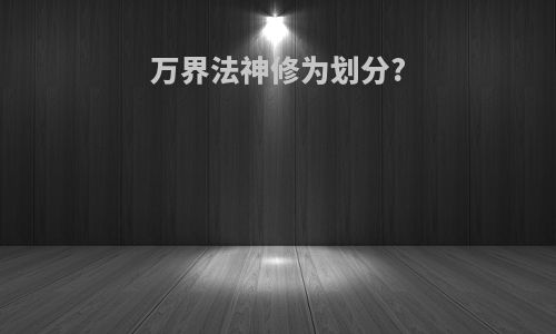 万界法神修为划分?